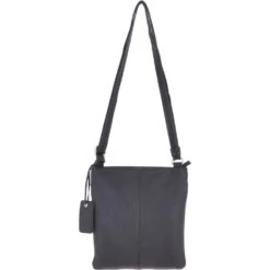 Zip Top Leather Cross Body Bag Black : Dolly -Luxe Style Central zip top leather cross body bag black dolly p3684 16016 image